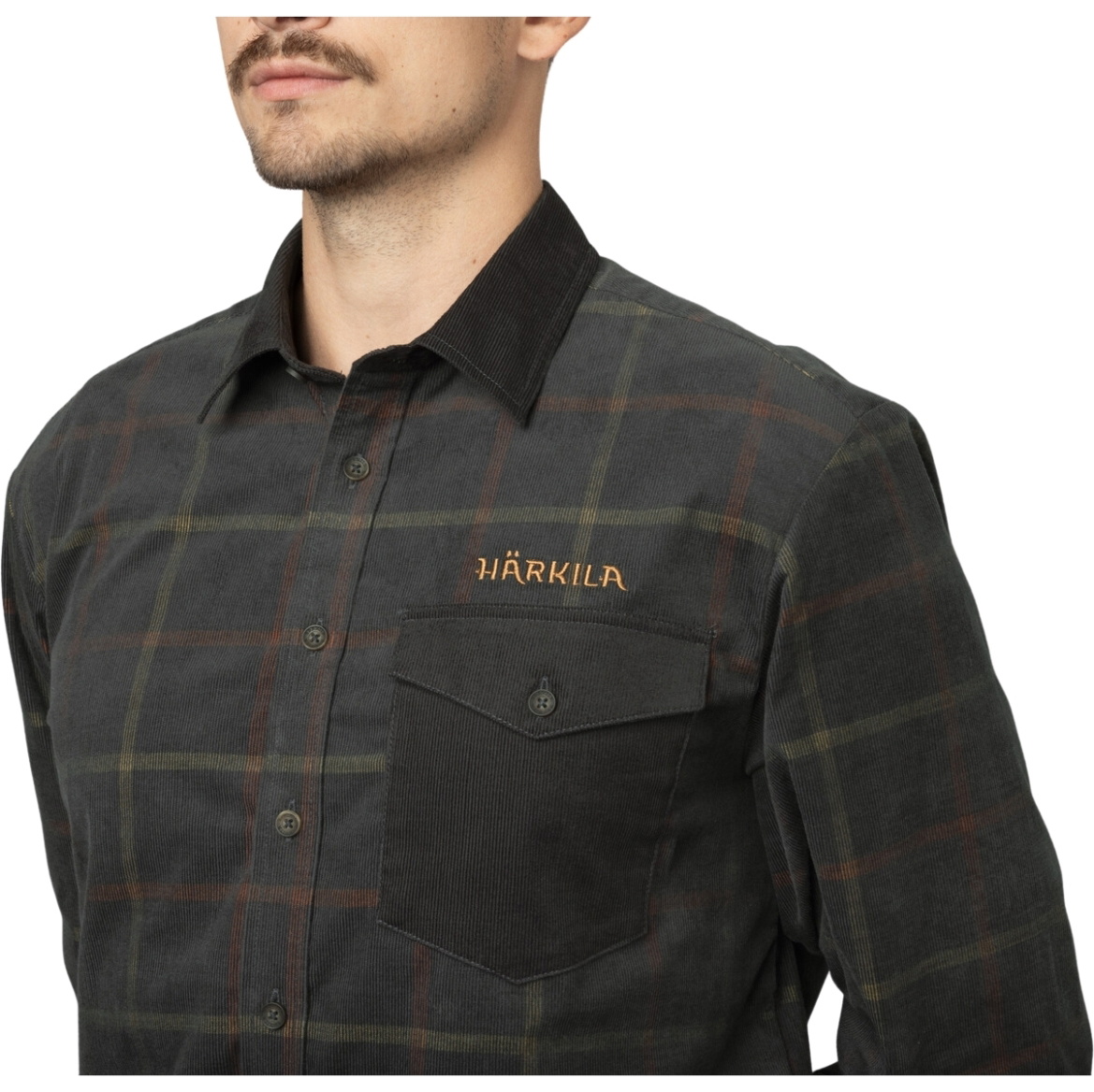 Harkila Mens Kaldfjord Corduroy Check Shirt 10248 - Phantom